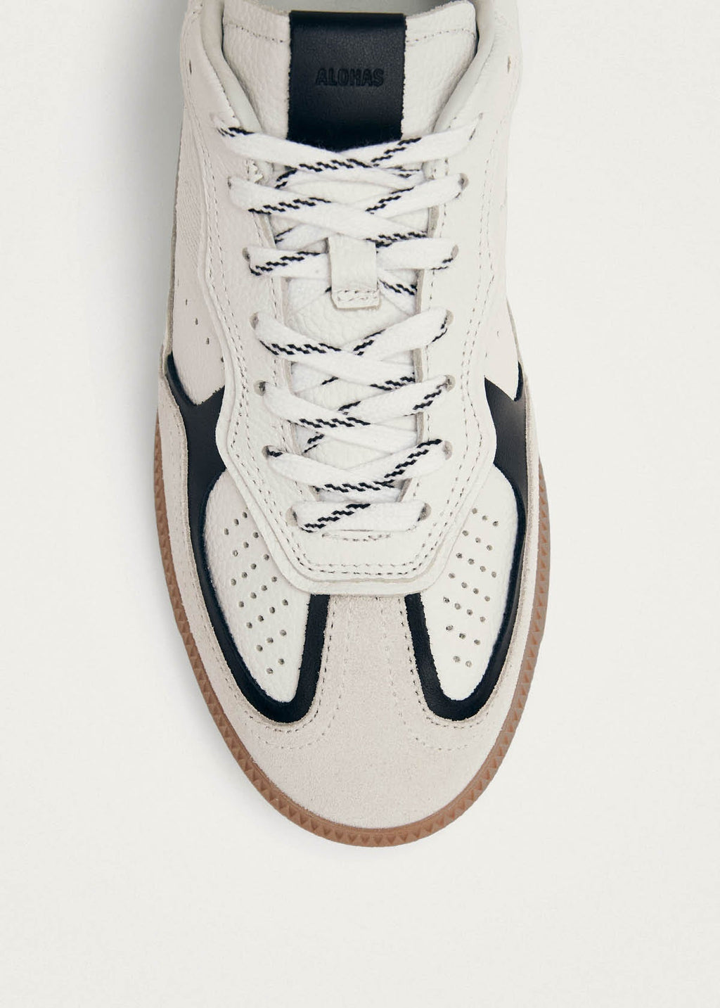 Tb.490 Rife Grain White Black Leather Sneakers