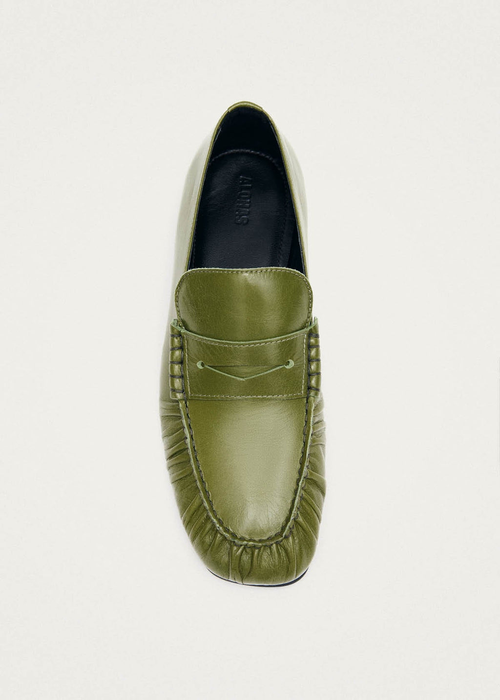 Aven Rift Green Leather Loafers