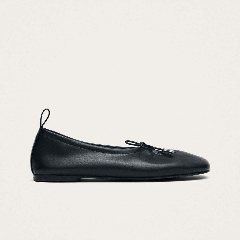 Rosalind Black Vegan Leather Ballet Flats
