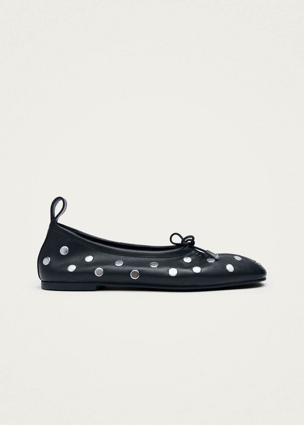 Rosalind All Studs Black Leather Ballet Flats