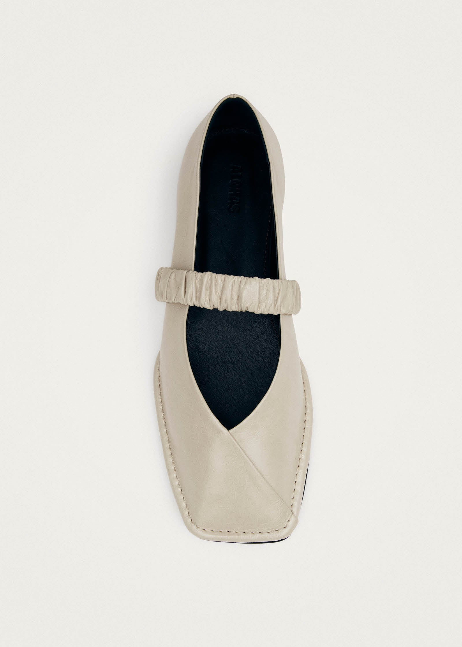 Lautan Cream Leather Ballet Flats