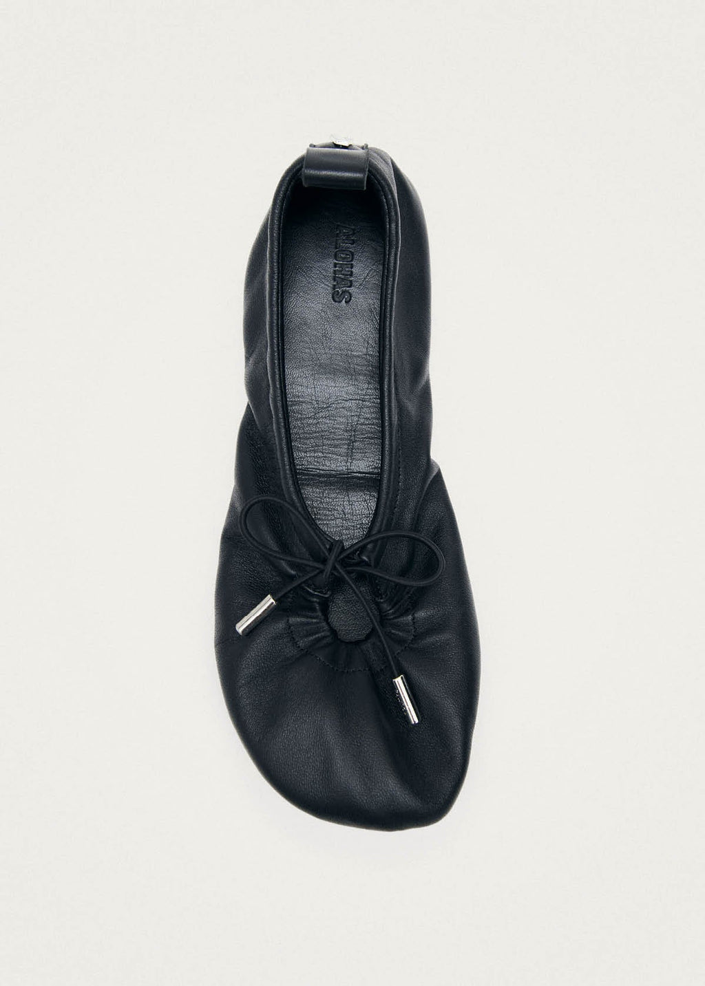 Rosalind Barefoot Black Leather Ballet Flats
