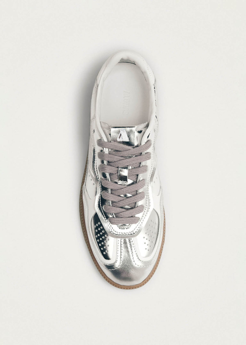 Tb.490 Rife Shimmer Silver Cream Leather Sneakers