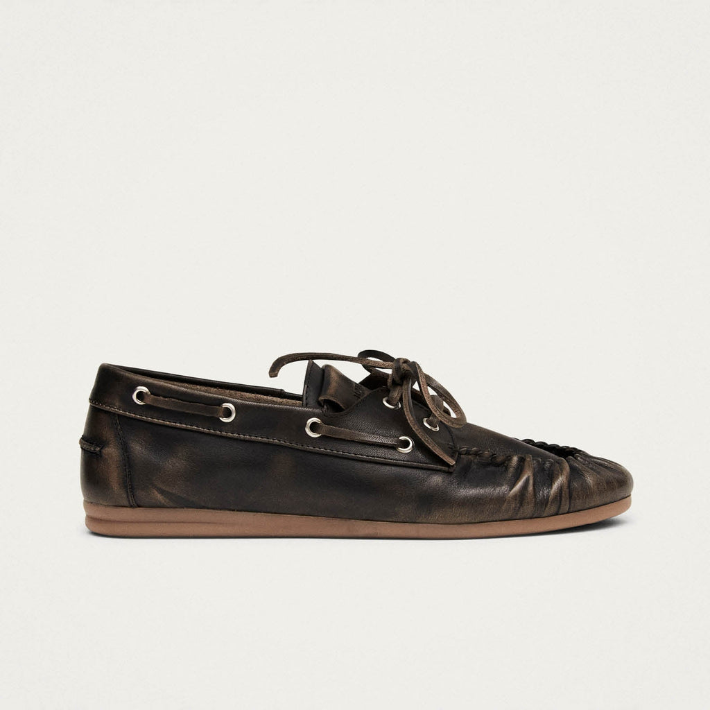 Rowan Vintage Effect Brown Leather Loafers