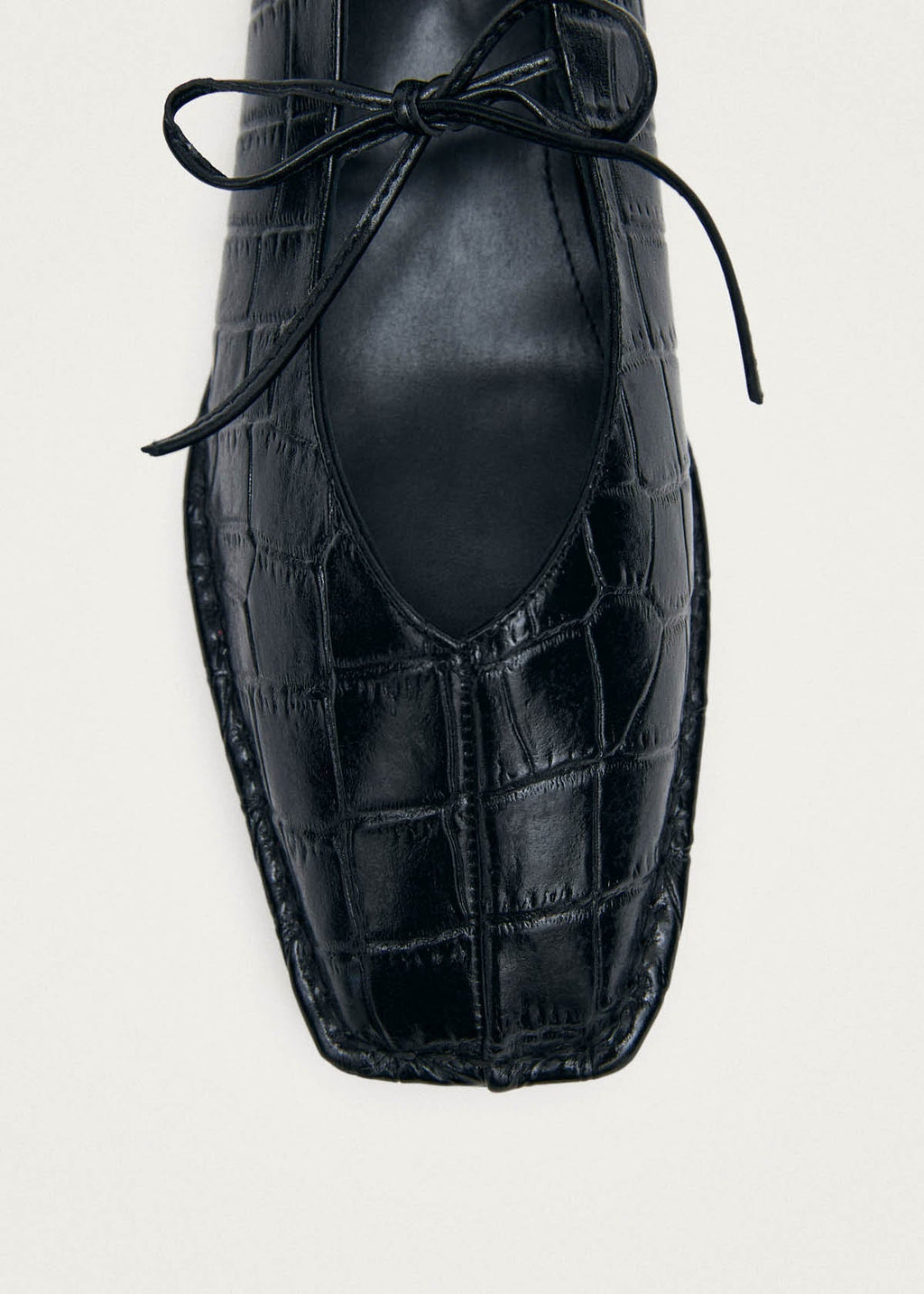 Sway Croco Black Leather Ballet Flats