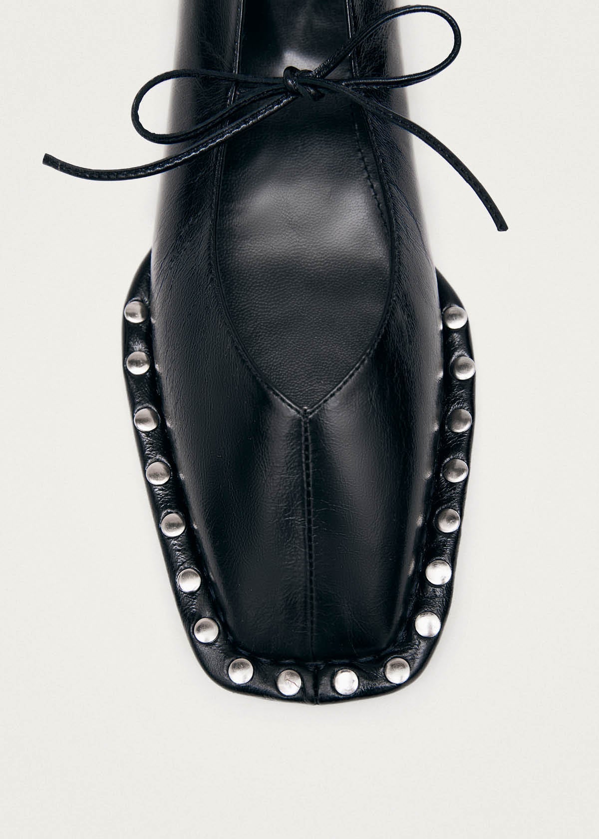 Sway Studs Rift Black Leather Ballet Flats