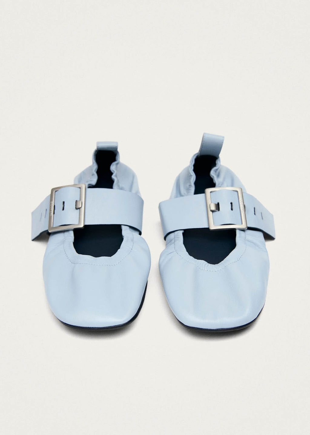 Sarea Blue Leather Ballet Flats