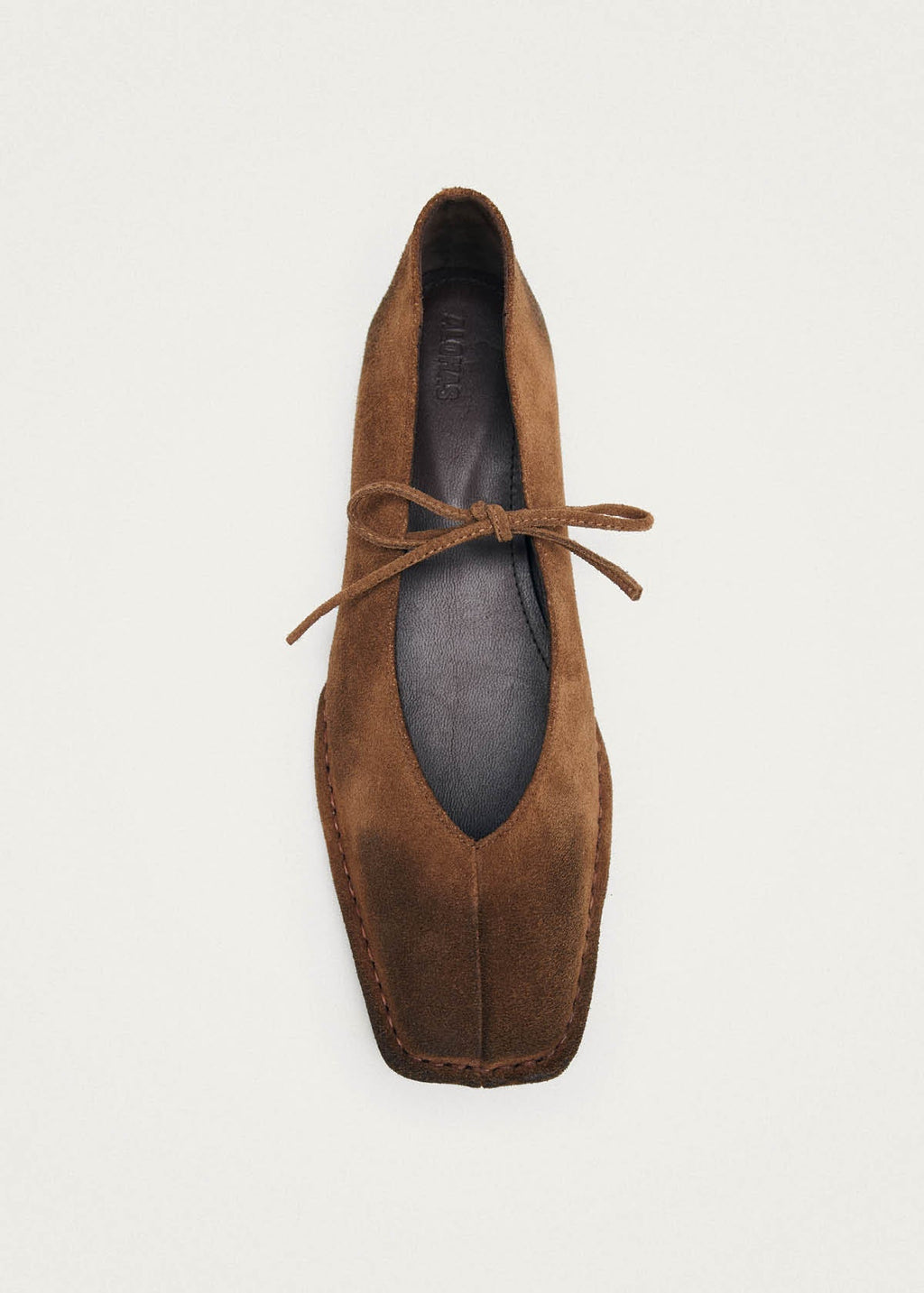 Sway Vintage Effect Suede Brown Leather Ballet Flats