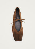 Sway Vintage Effect Suede Brown Leather Ballet Flats