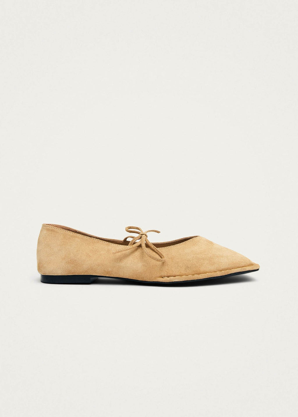 Sway Suede Beige Leather Ballet Flats
