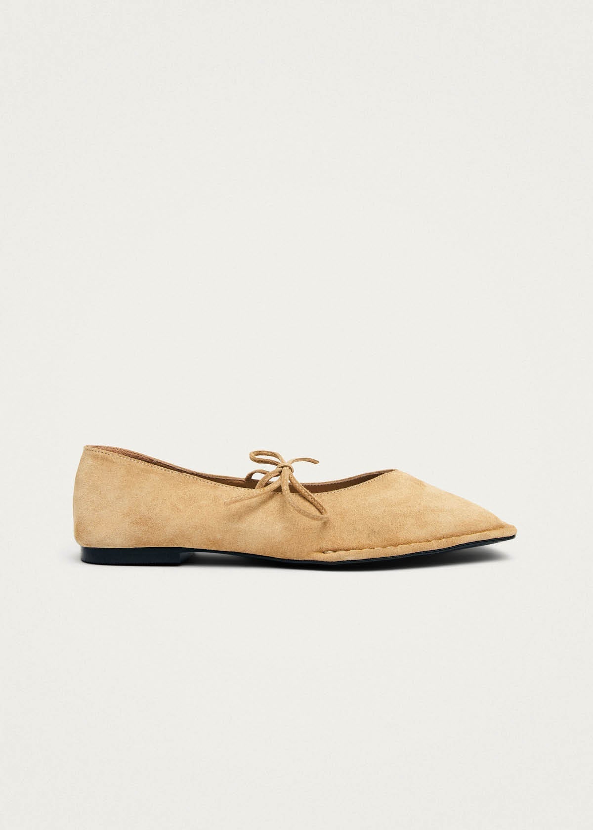 Sway Suede Beige Leather Ballet Flats