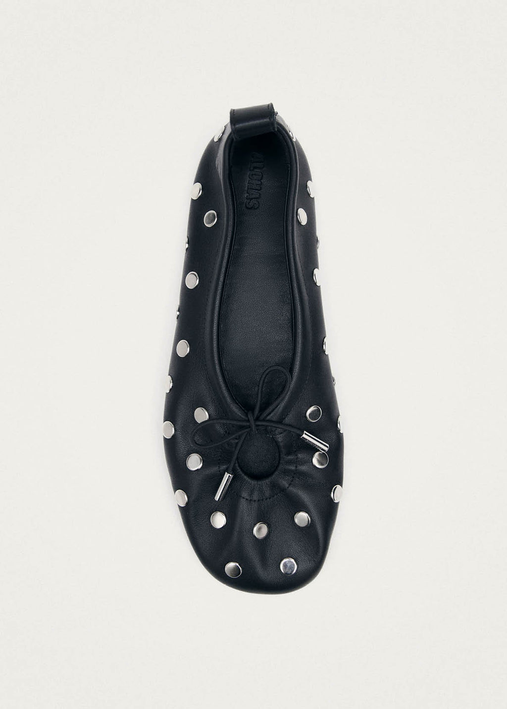 Rosalind All Studs Black Leather Ballet Flats