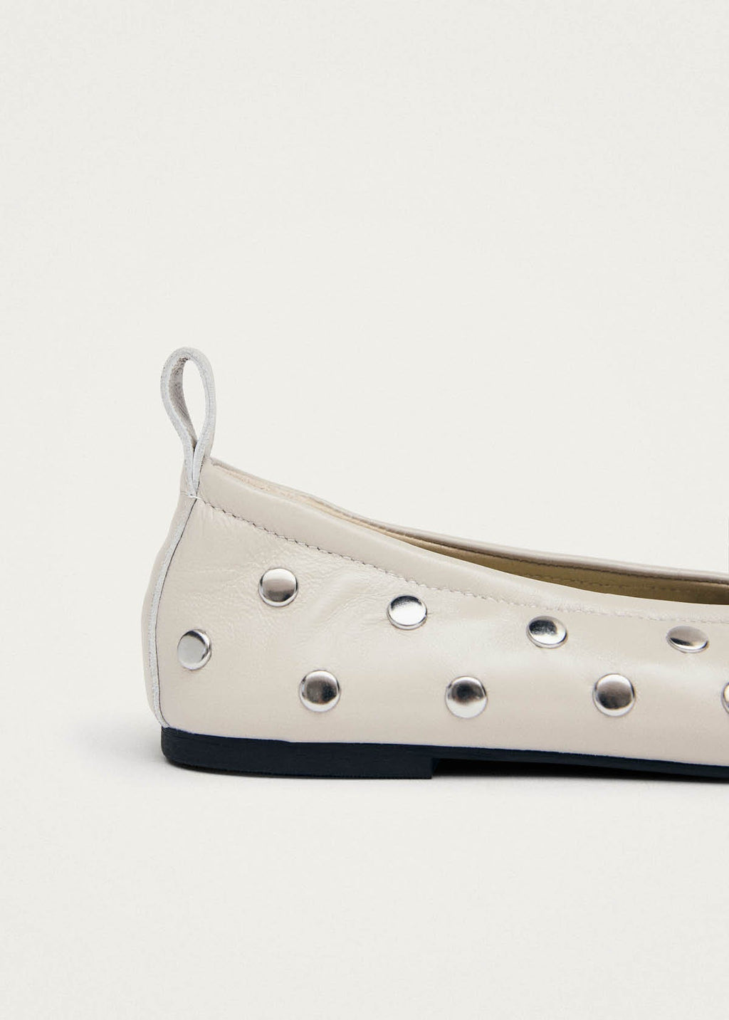 Rosalind All Studs Cream Leather Ballet Flats