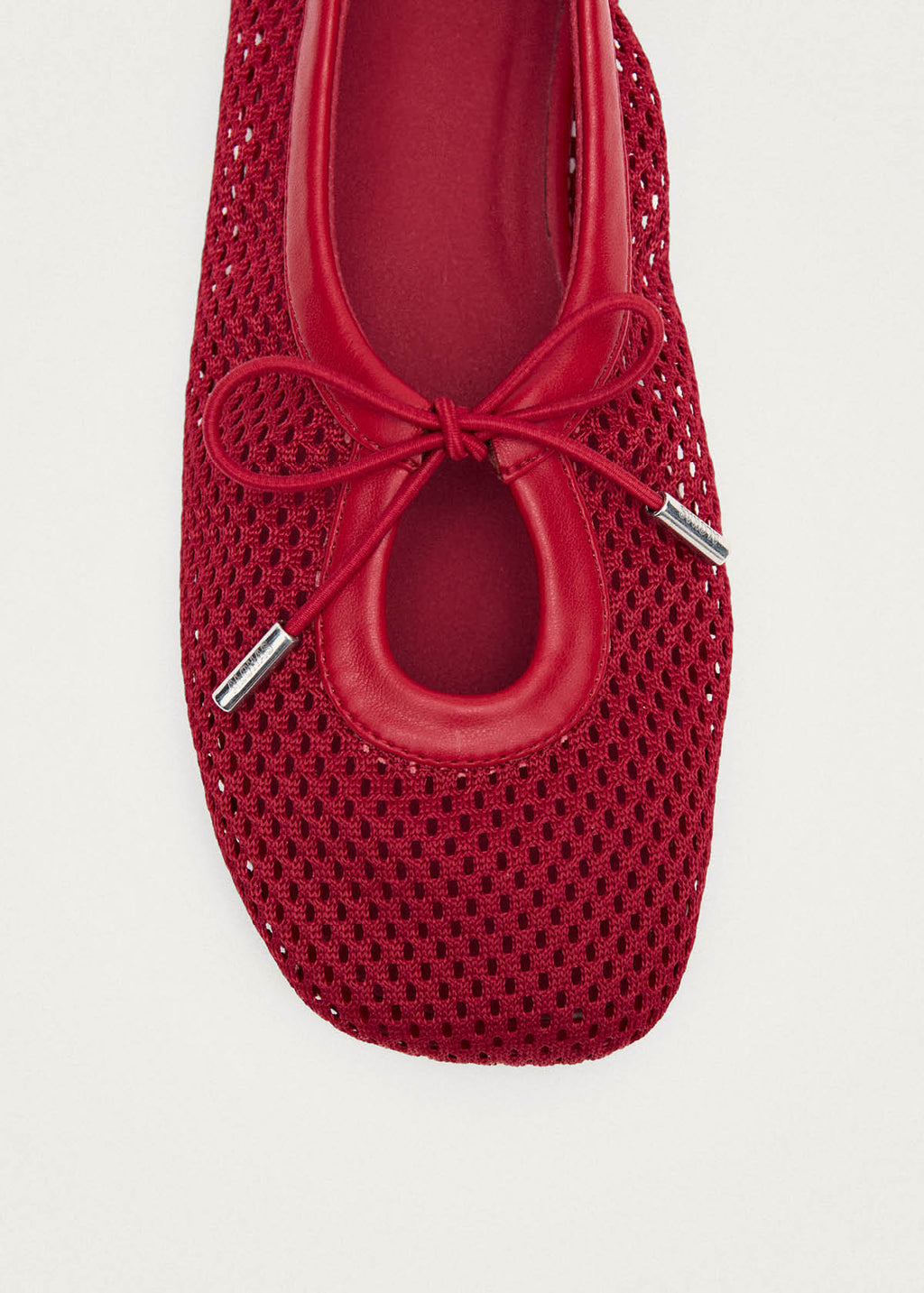 Rosalind Mesh Red Leather Ballet Flats