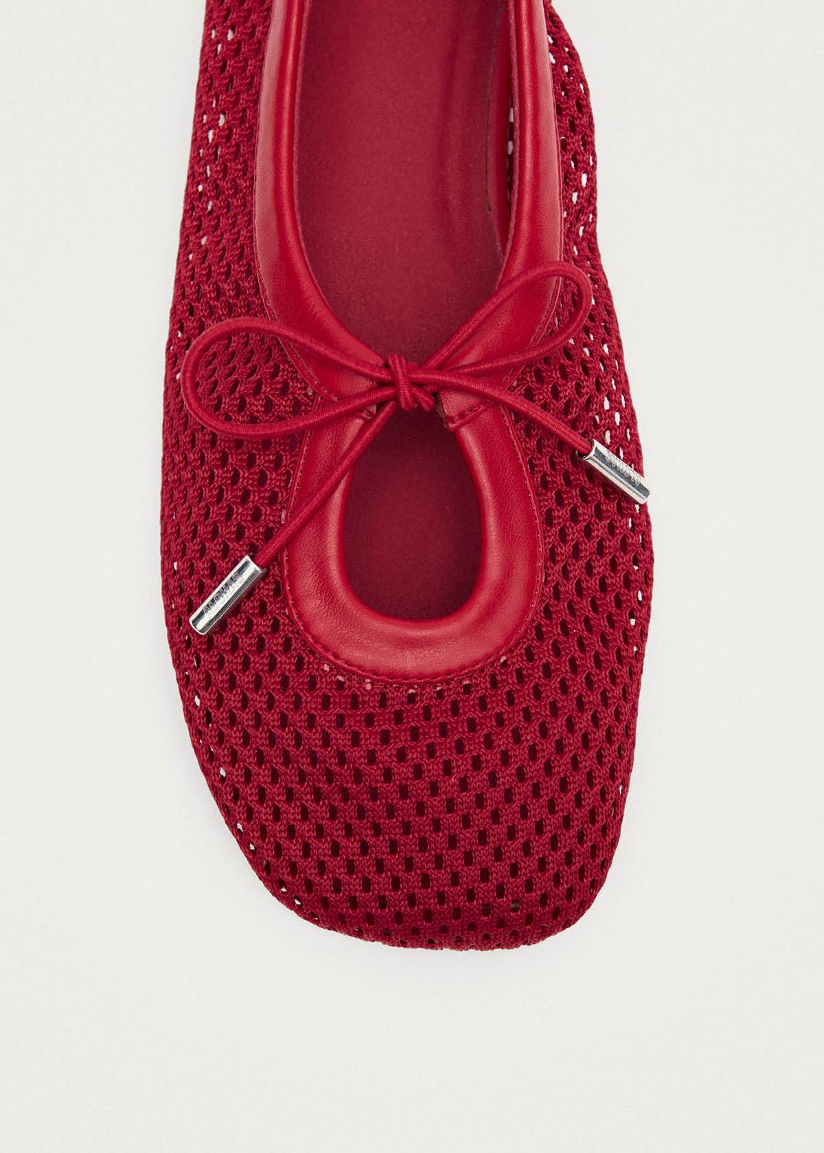Rosalind Mesh Red Leather Ballet Flats