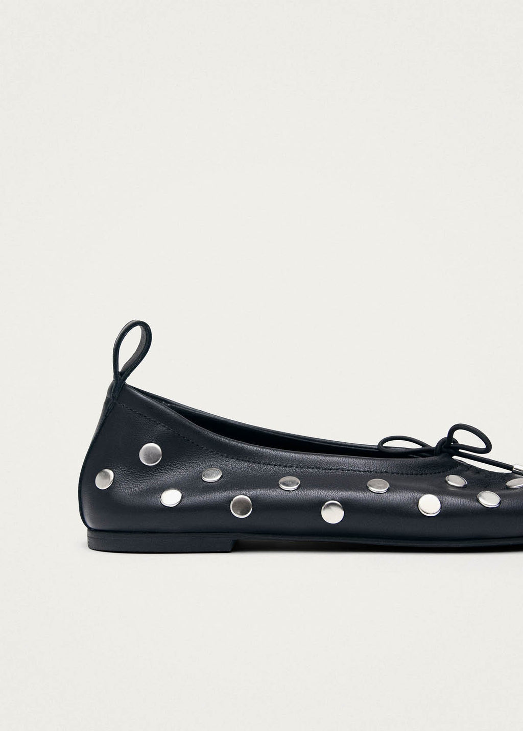 Rosalind All Studs Black Leather Ballet Flats