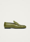 Aven Rift Green Leather Loafers