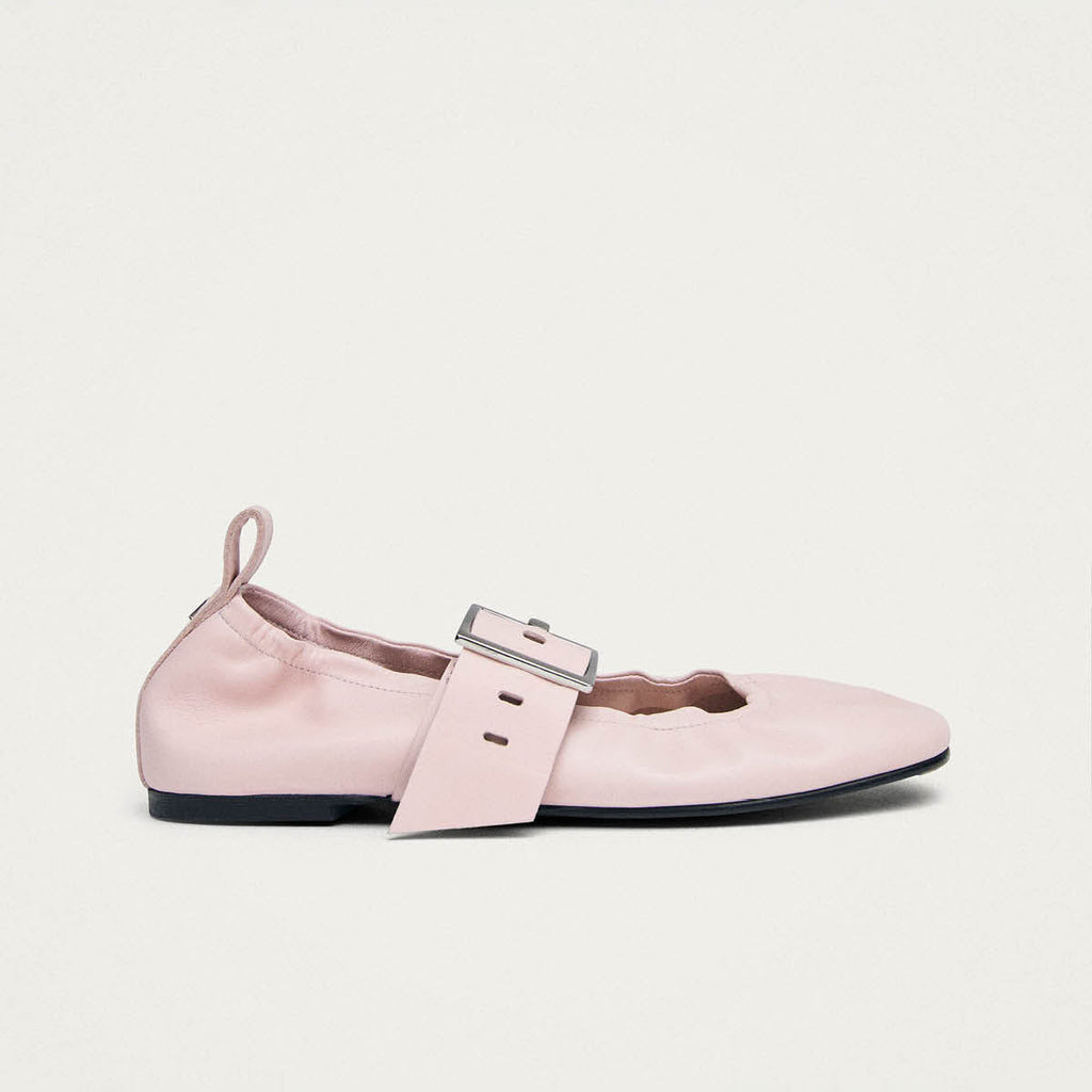 Sarea Pink Leather Ballet Flats
