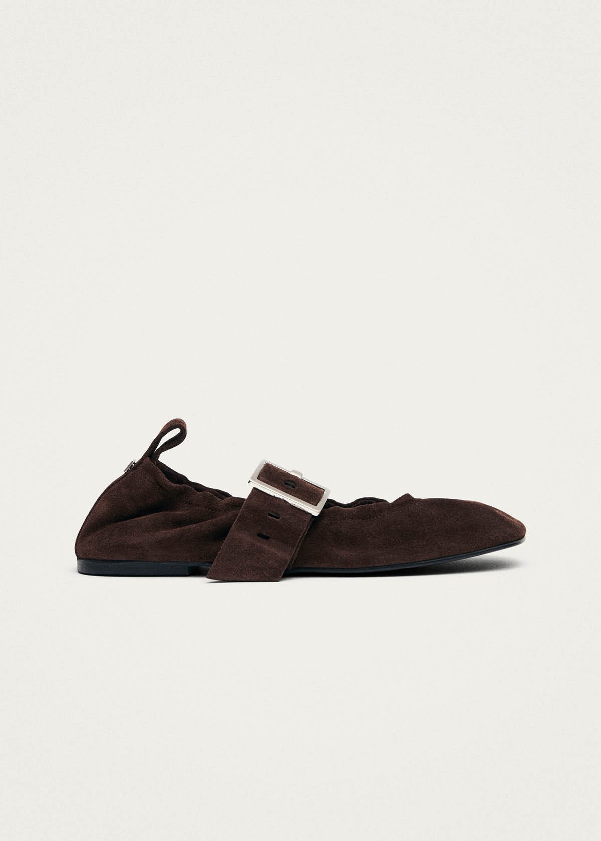 Sarea Suede Brown Leather Ballet Flats