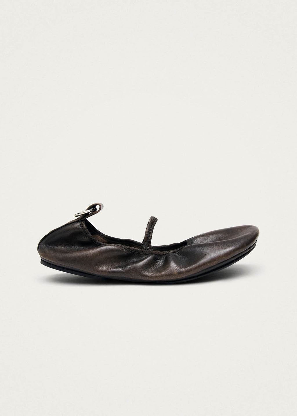 Naira Barefoot Vintage Effect Brown Leather Ballet Flats