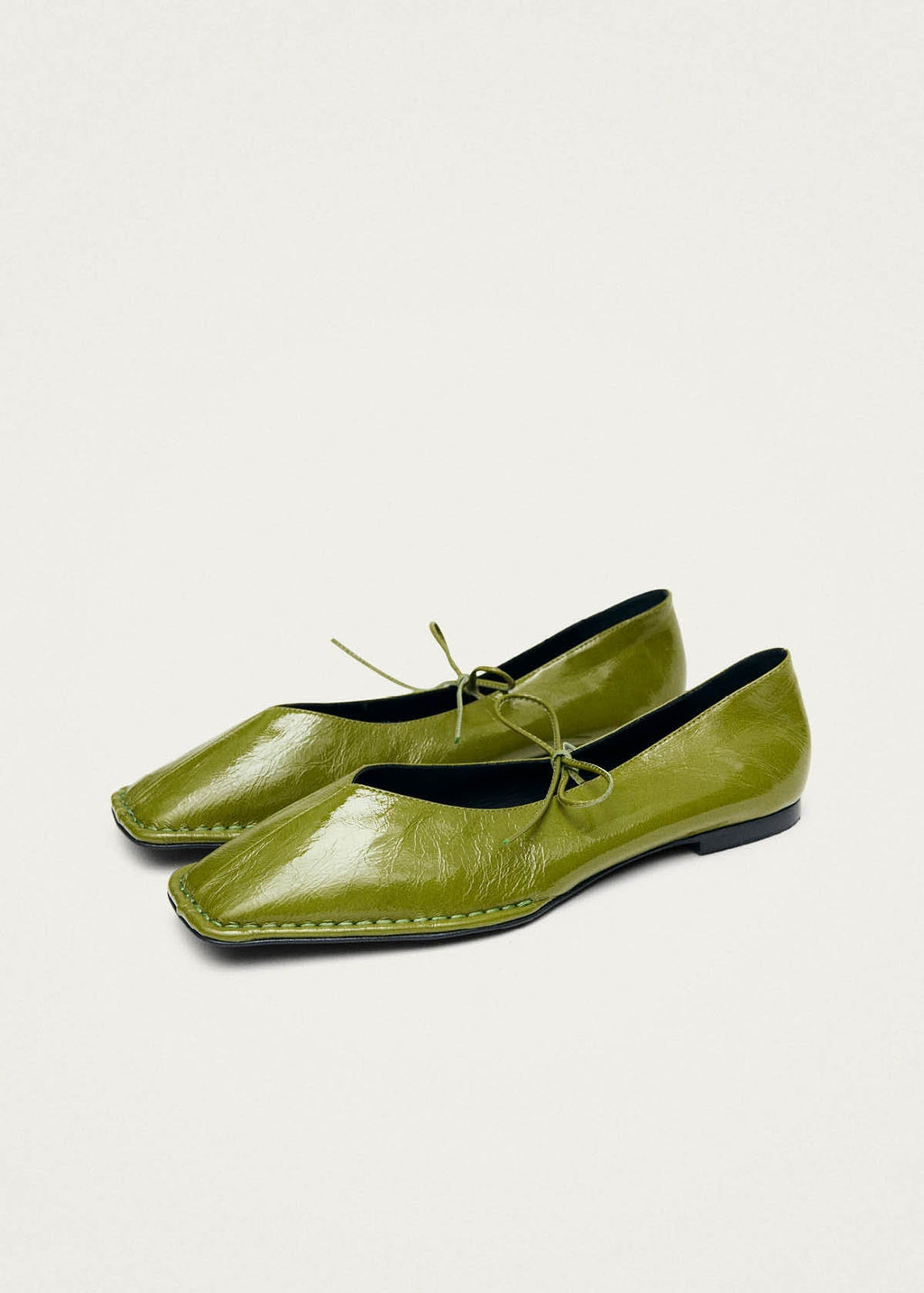 Sway Patent Green Leather Ballet Flats