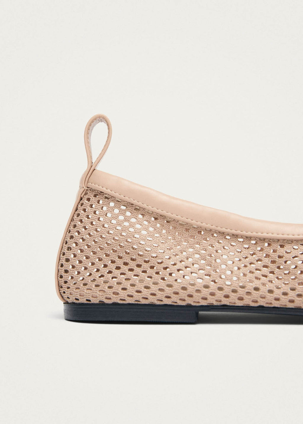 Rosalind Mesh Beige Leather Ballet Flats