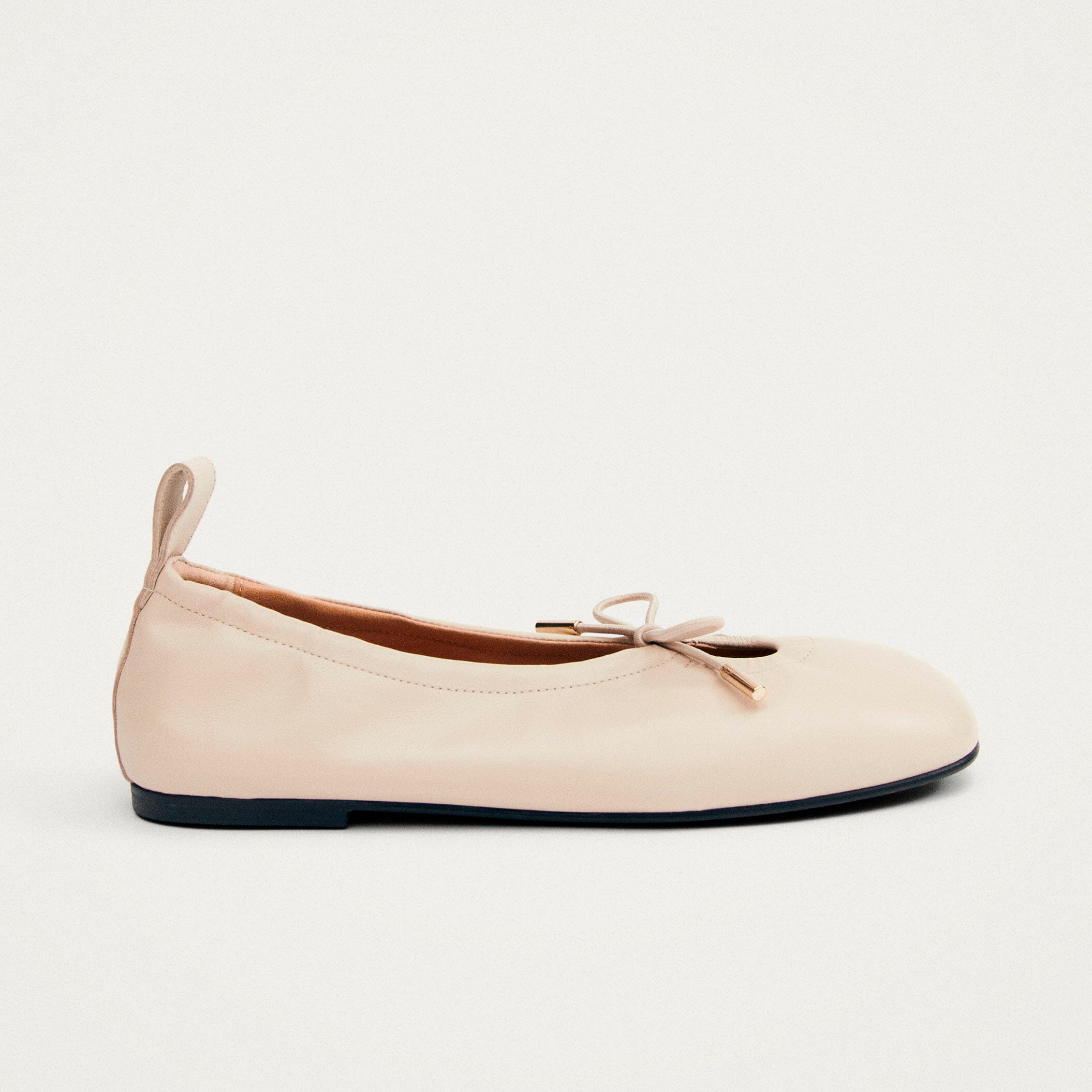 Rosalind Cream Leather Ballet Flats