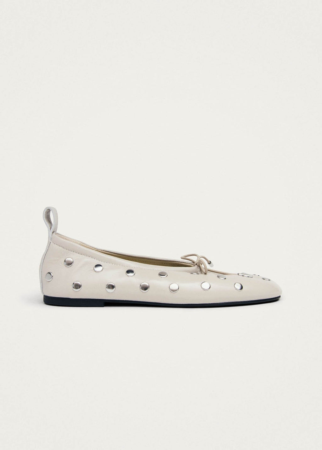 Rosalind All Studs Cream Leather Ballet Flats