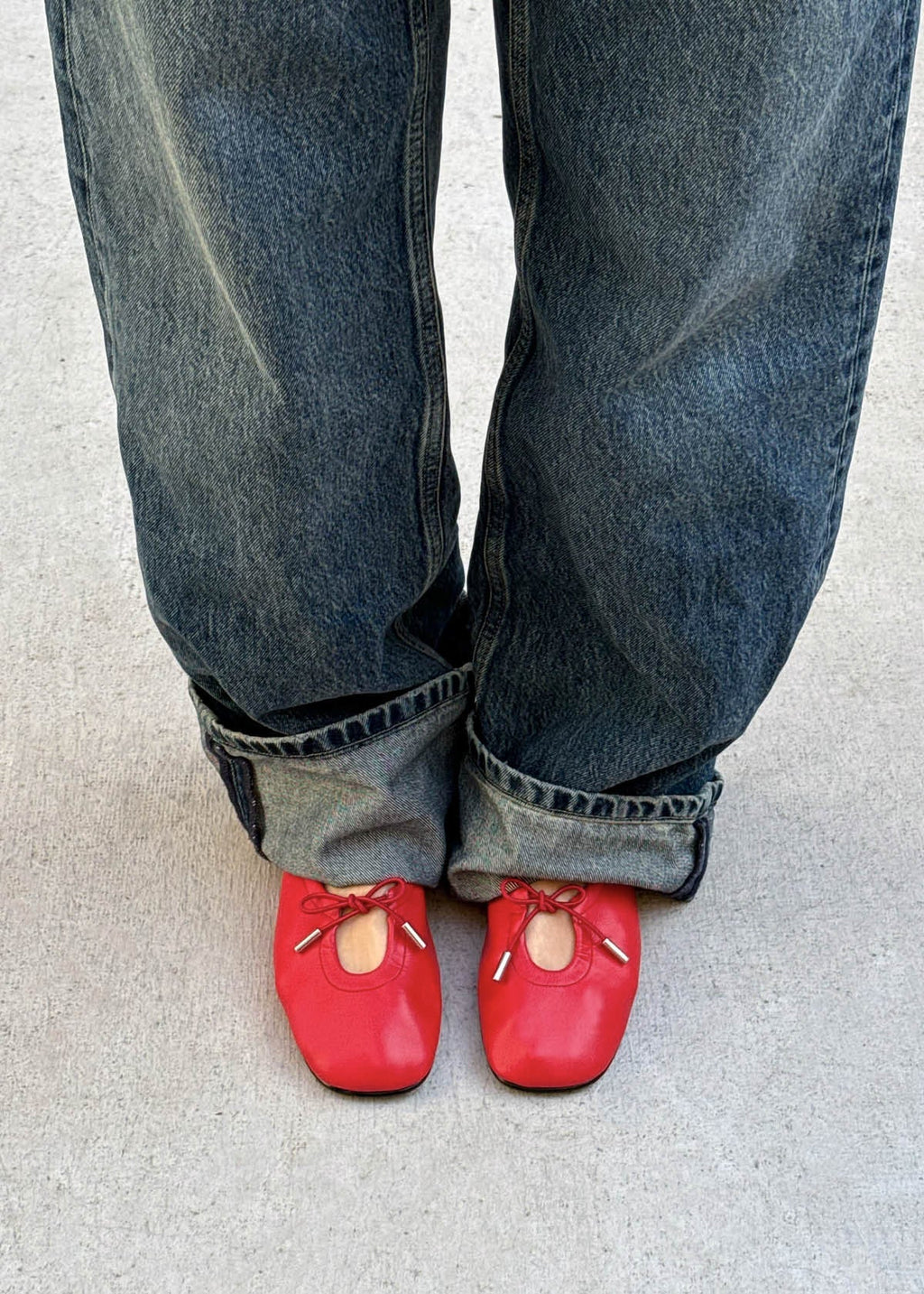 Rosalind Red Vegan Leather Ballet Flats