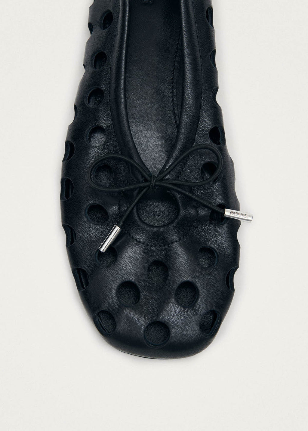 Rosalind Cut Out Black Leather Ballet Flats