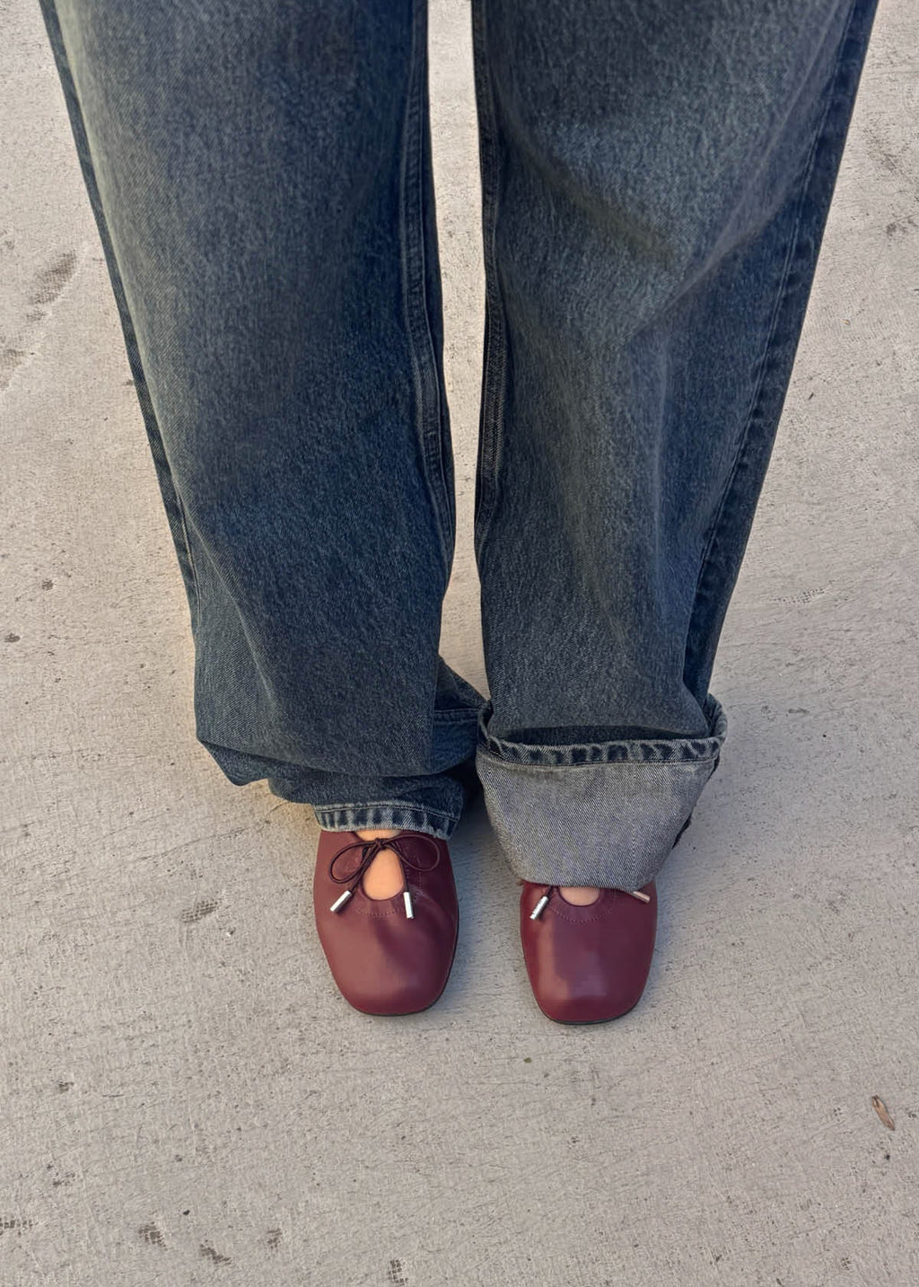 Rosalind Burgundy Vegan Leather Ballet Flats