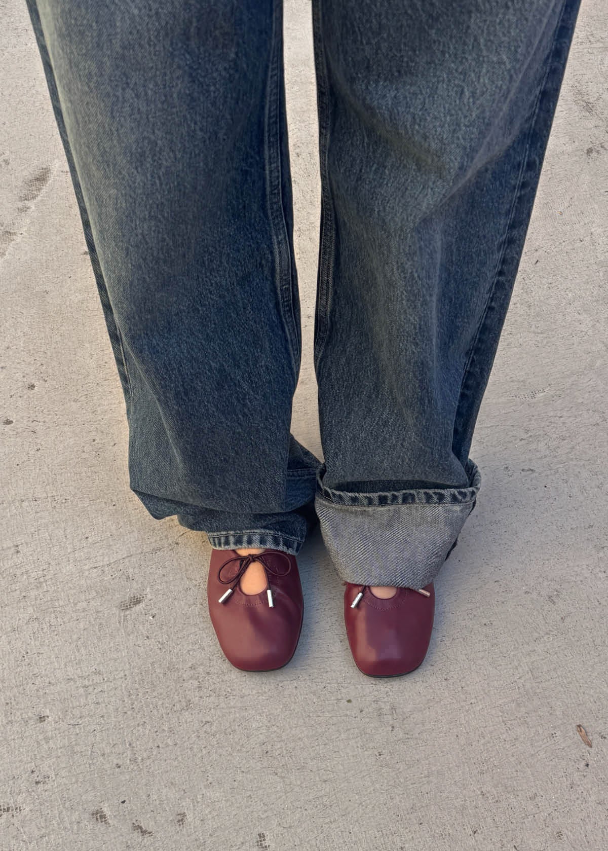 Rosalind Burgundy Vegan Leather Ballet Flats
