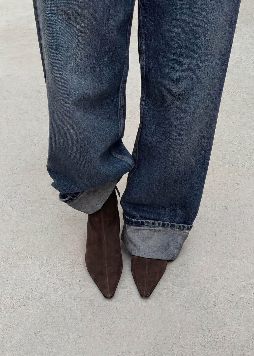 Ambar Suede Brown Leather Ankle Boots