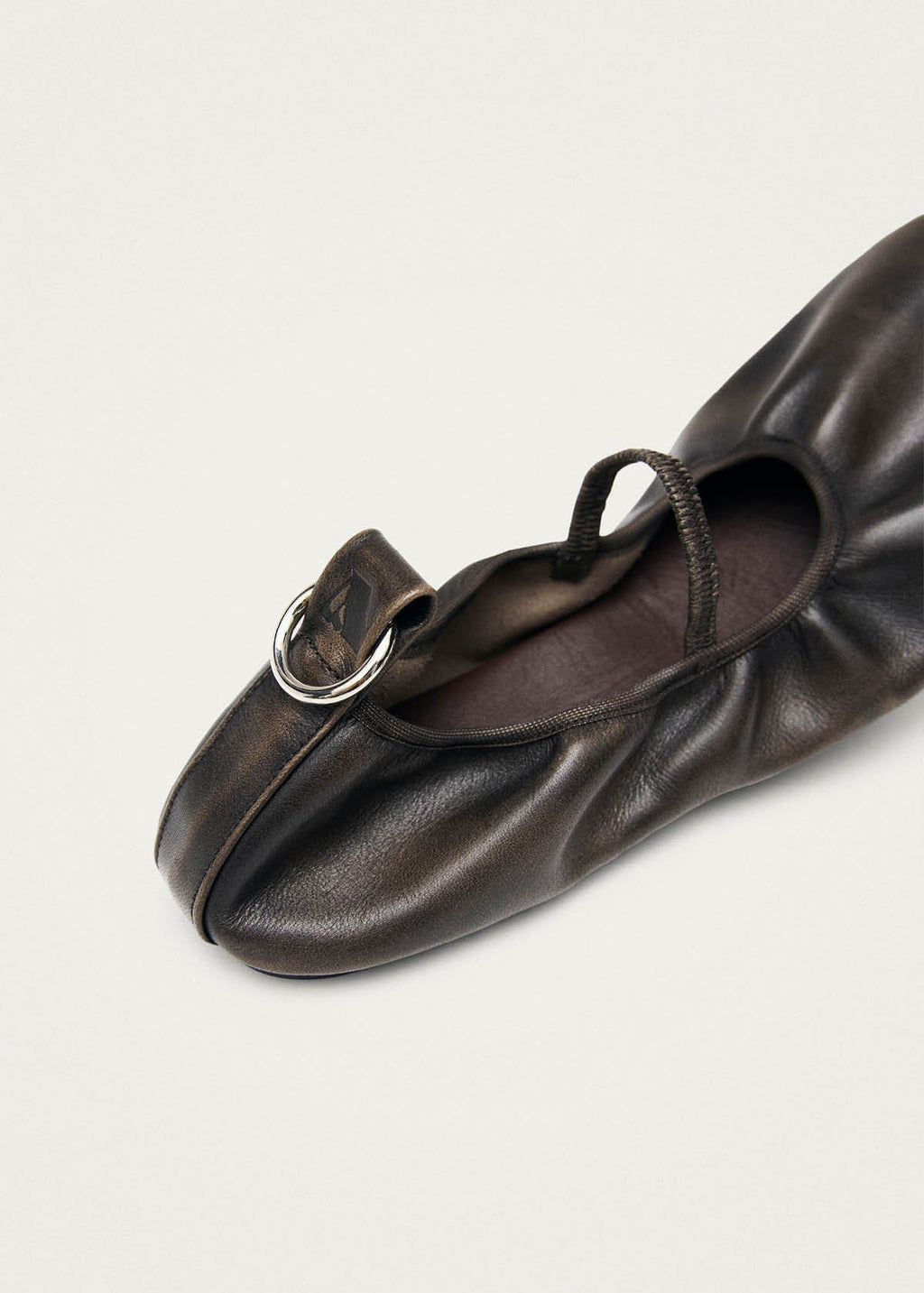 Naira Barefoot Vintage Effect Brown Leather Ballet Flats