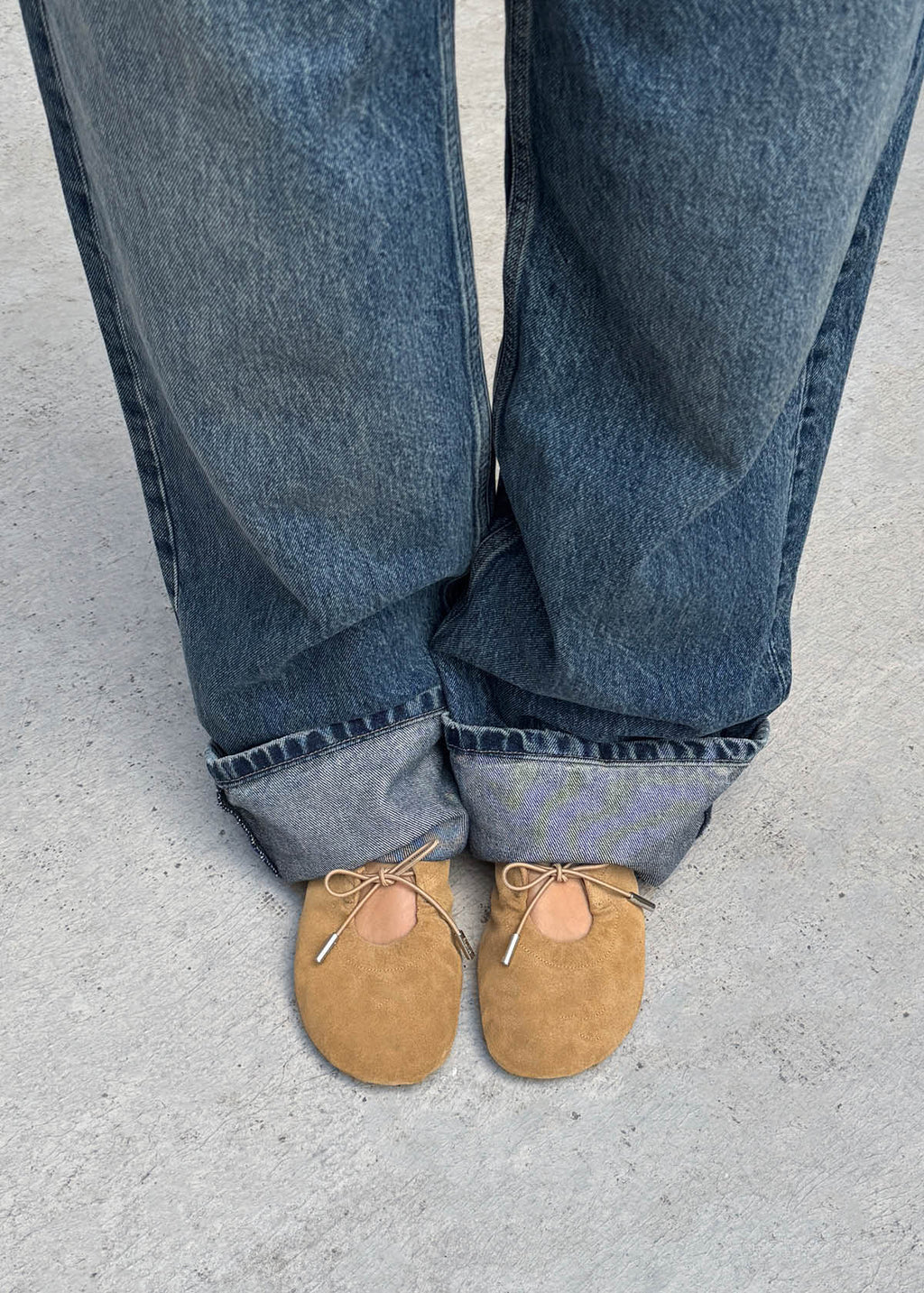 Rosalind Barefoot Suede Sand Leather Ballet Flats