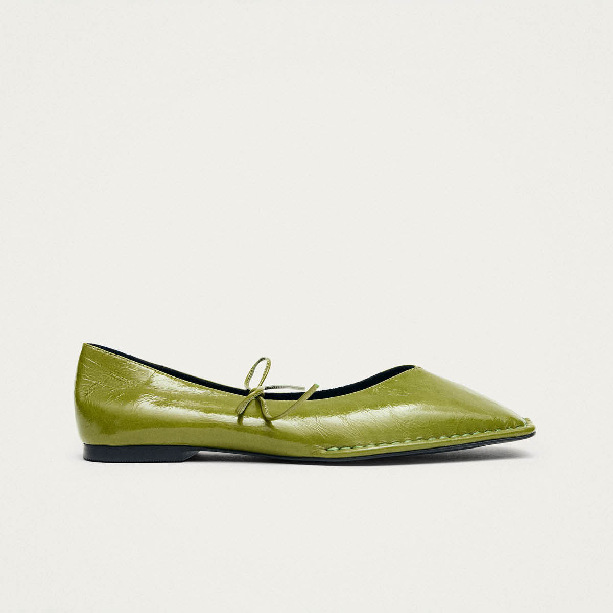 Sway Patent Green Leather Ballet Flats