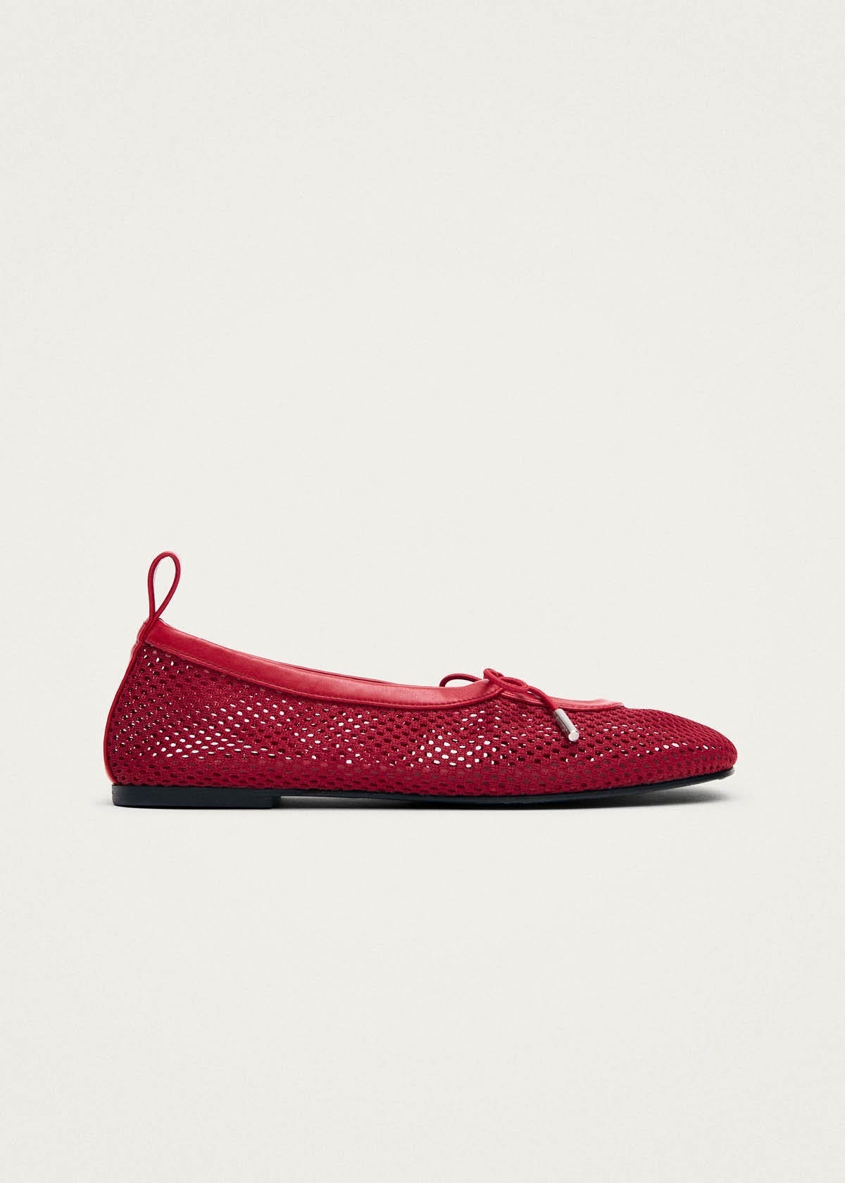 Rosalind Mesh Red Leather Ballet Flats