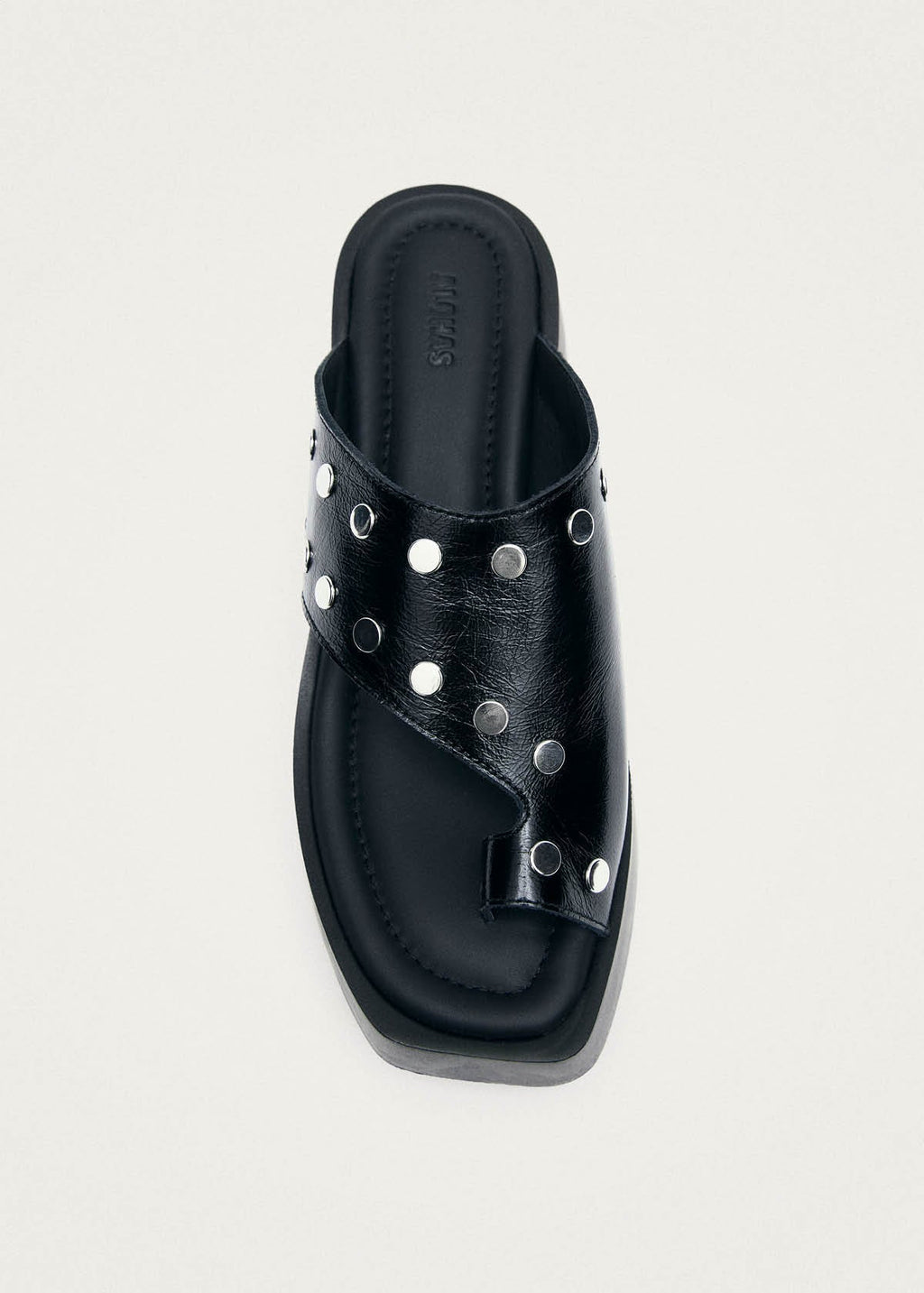 Nova Studs Black Leather Sandals