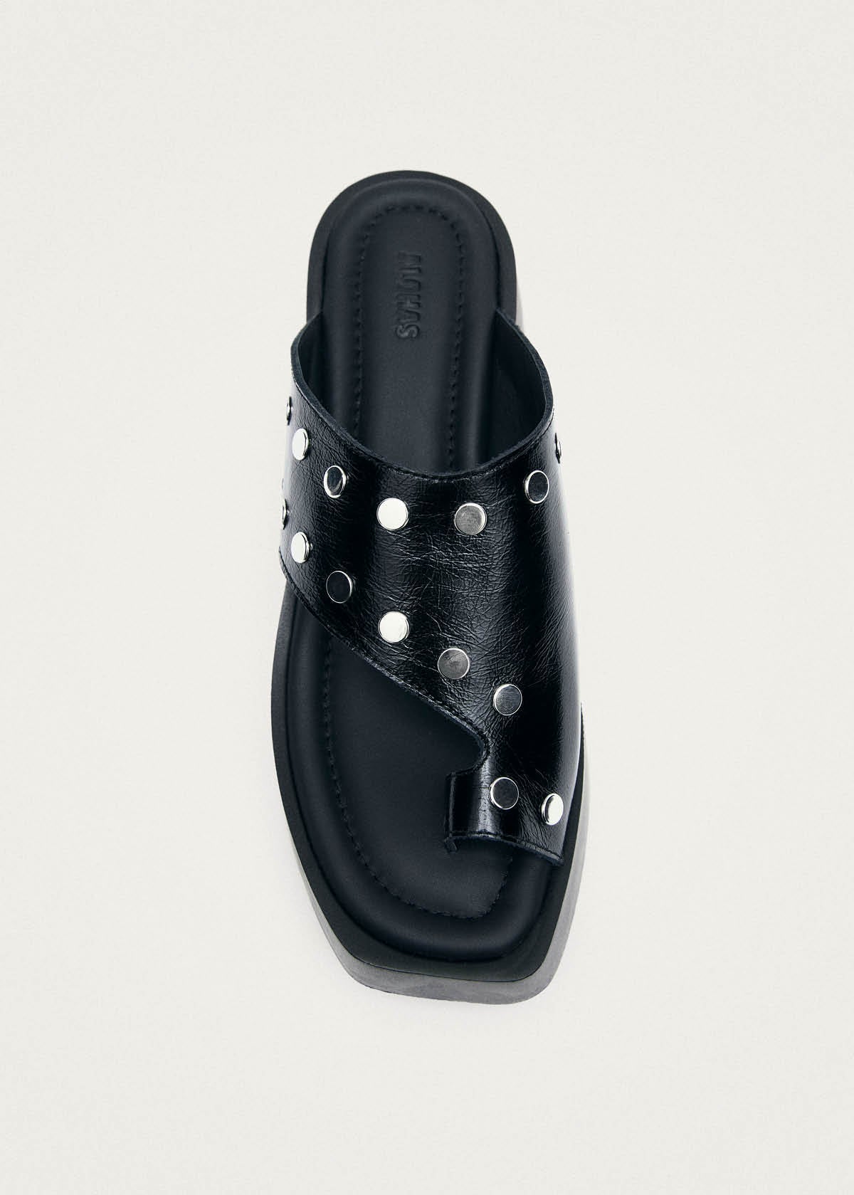 Nova Studs Black Leather Sandals