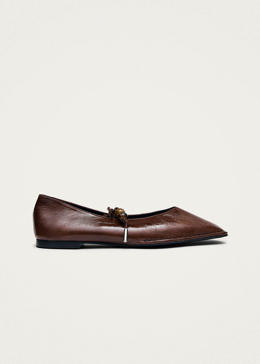 Sway Beads Rift Brown Leather Ballet Flats