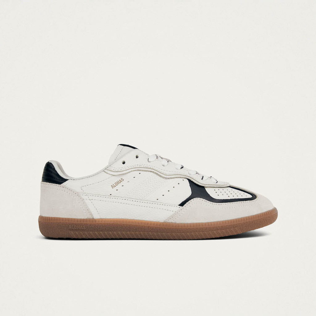 Tb.490 Rife Grain White Black Leather Sneakers