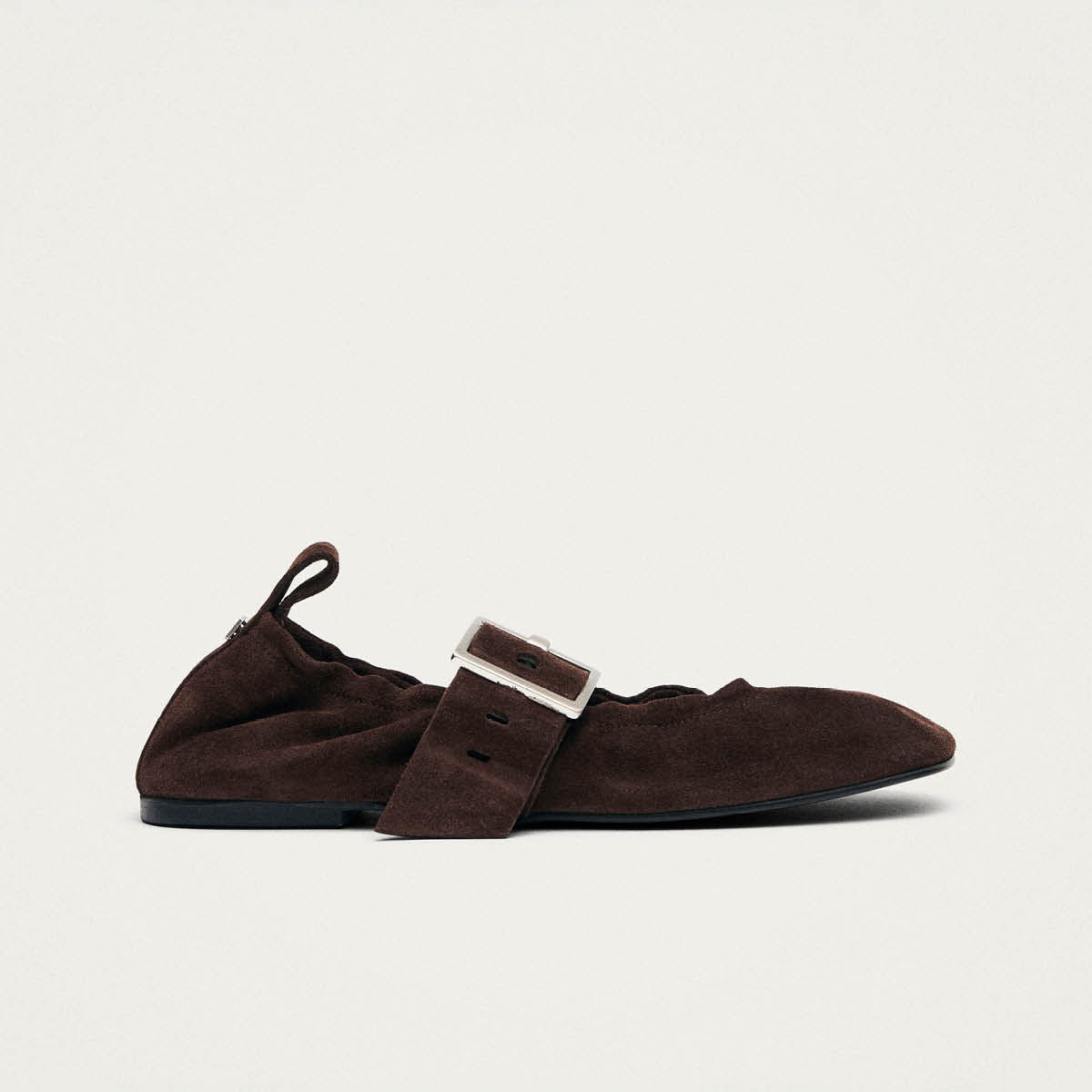 Sarea Suede Brown Leather Ballet Flats