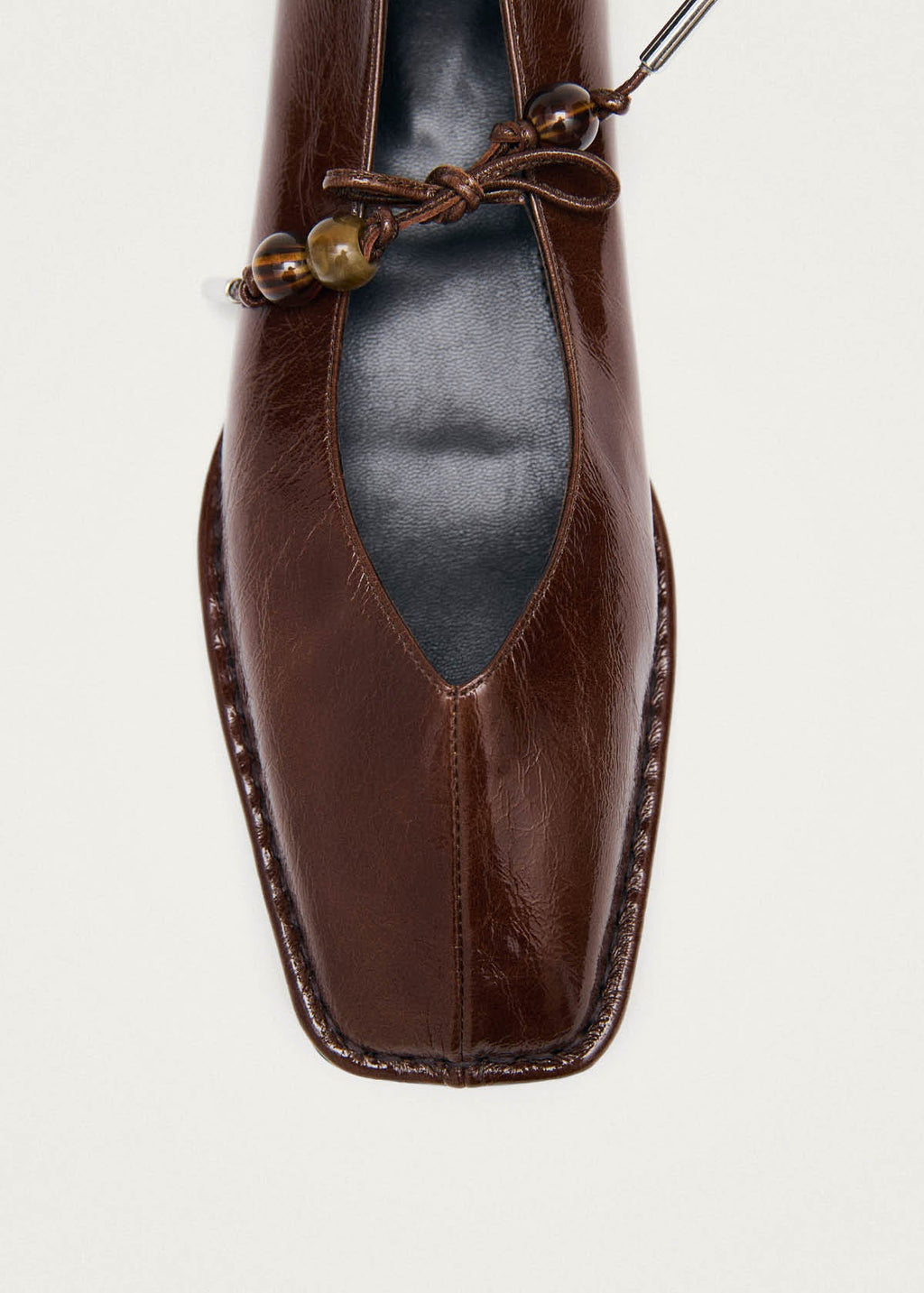 Sway Beads Rift Brown Leather Ballet Flats