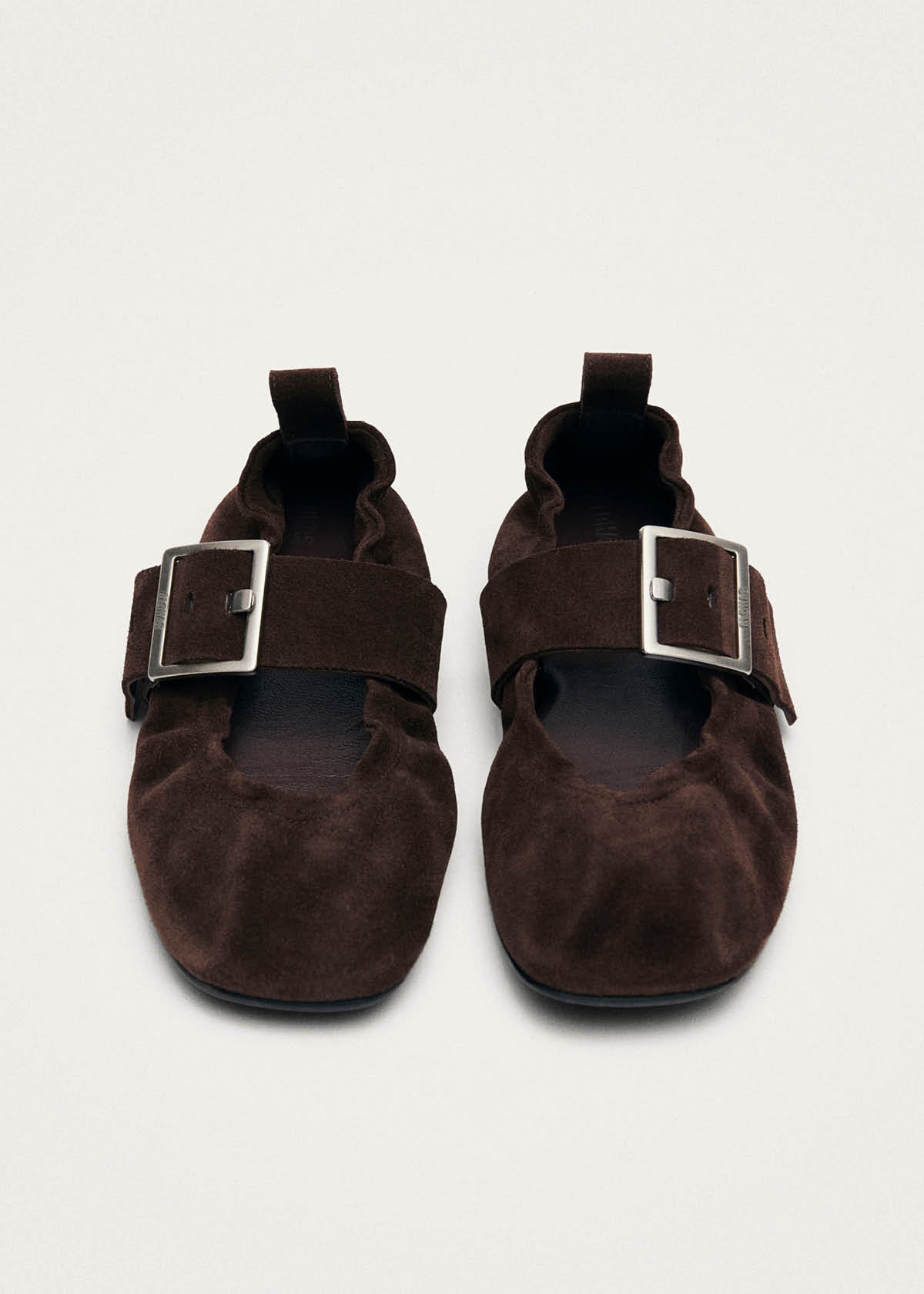 Sarea Suede Brown Leather Ballet Flats