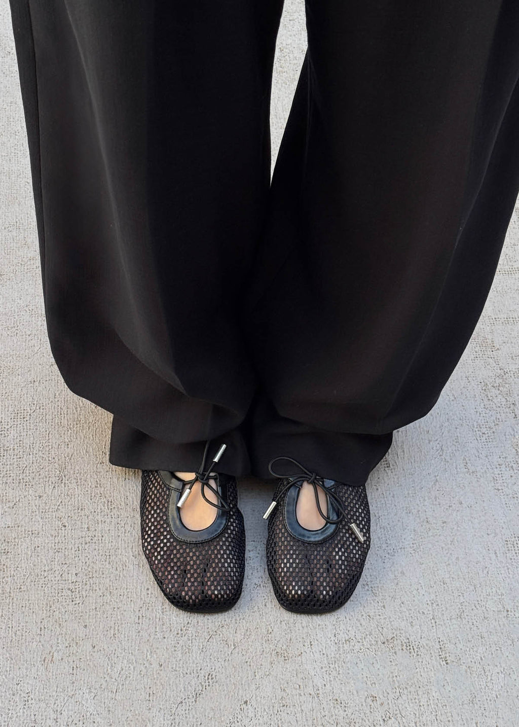 Rosalind Mesh Black Ballet Flats