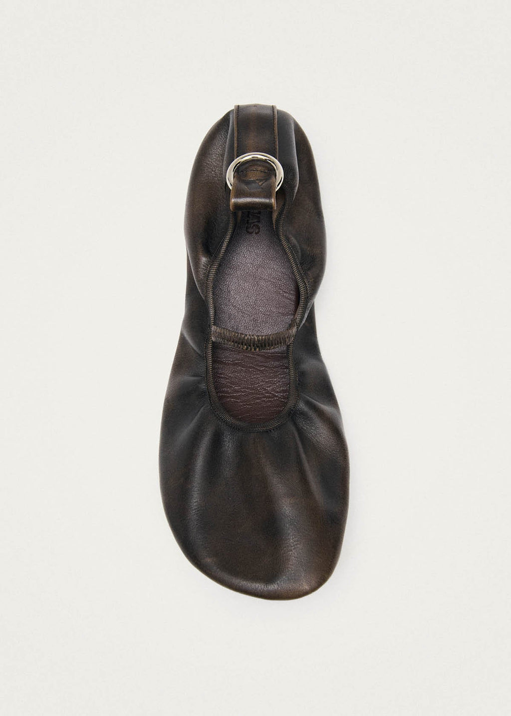 Naira Barefoot Vintage Effect Brown Leather Ballet Flats