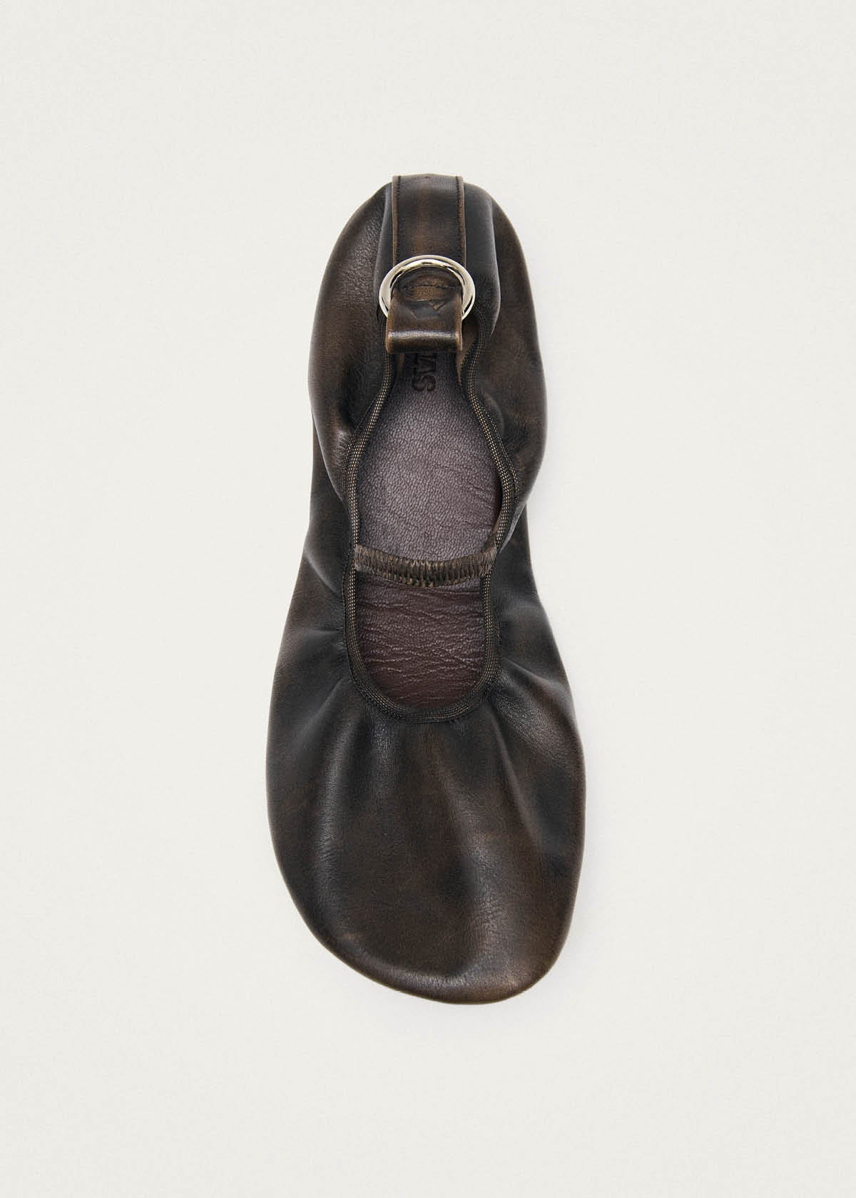 Naira Barefoot Vintage Effect Brown Leather Ballet Flats