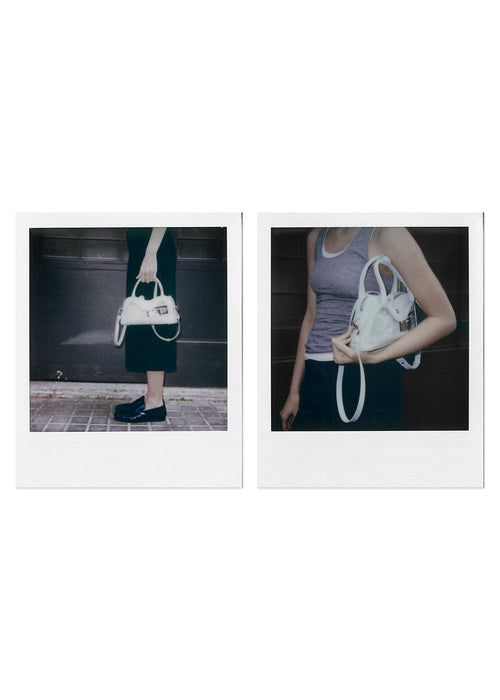 Hilma Mini Vinyl White Leather Bag