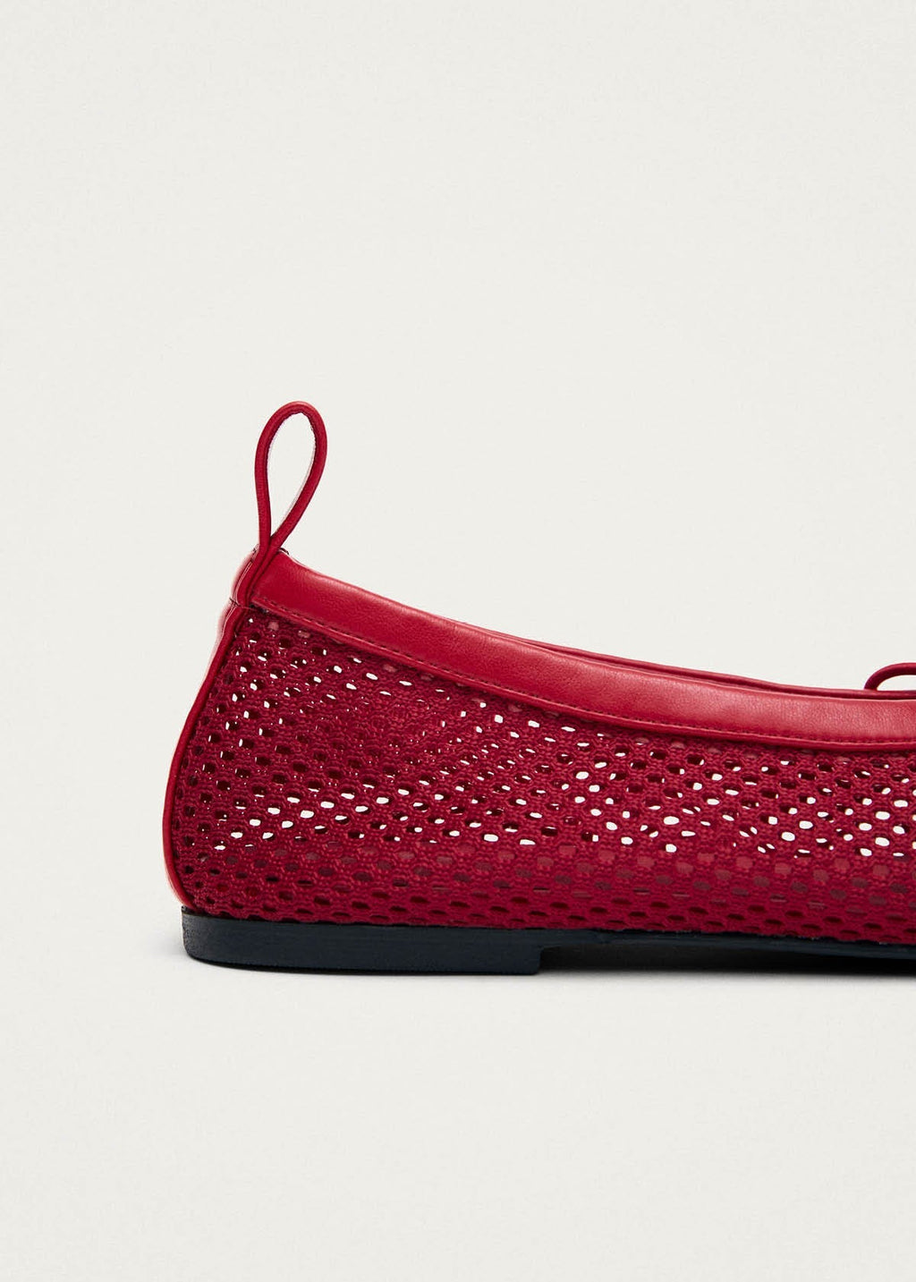 Rosalind Mesh Red Leather Ballet Flats