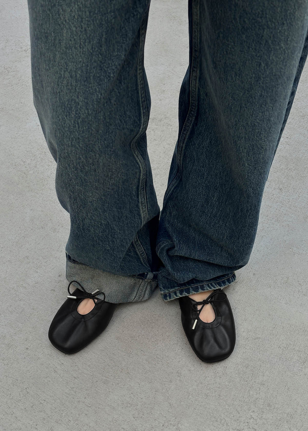 Oli Black Leather Ballet Flats